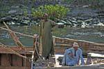 Fellahs du Nil sur un bateau de passage, Egypte.