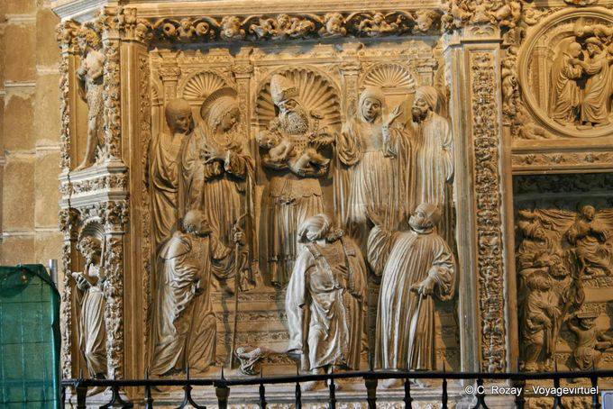 Bas-relief religieux, cathédrale d'Ávila - Espagne