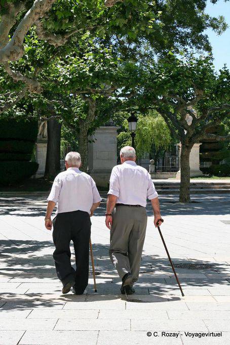 Les deux anciens à la canne, Burgos - Espagne