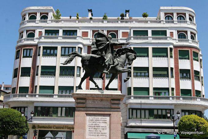 Burgos, statue El Cid Campeador, calle Santander - Espagne