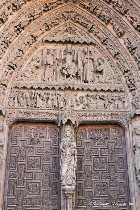 Sainte Marie la Blanche, portada de la Virgen Blanca, Santa-Maria de León - Espagne
