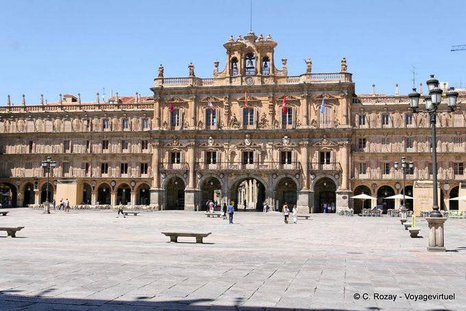 Façade de l'Ayuntamiento, Plaza Mayor, Salamanque - Espagne