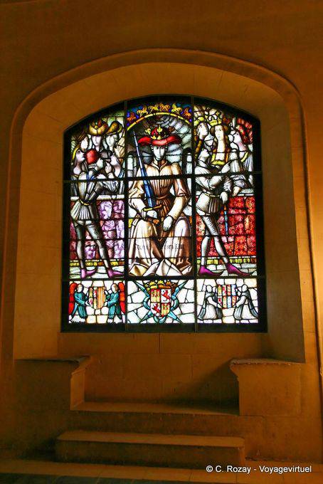 Henri III de Castille, vitrail de la Salle de la Galère, Alcazar de Ségovie - Espagne