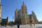 Panorama depuis la calle Ancha sur Santa-Maria de León, Espagne.