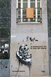 El exterminio de la raza del mono, tag El Hombre Maquina, Saragosse, Espagne.