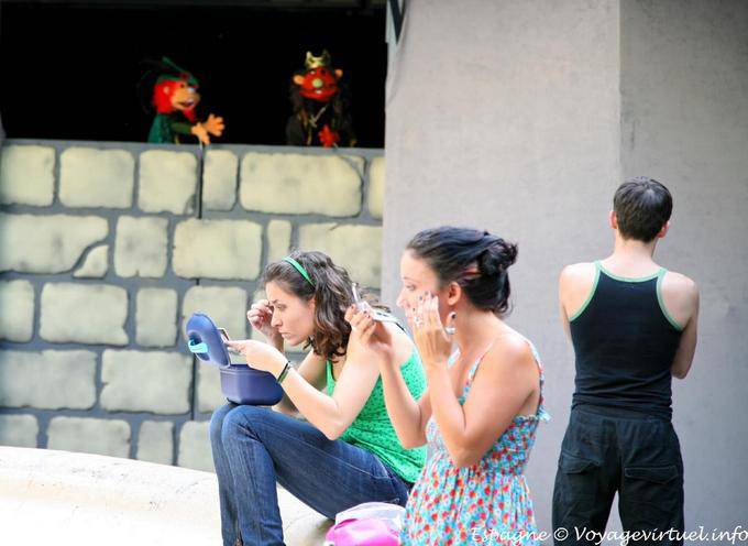 Valencia, maquillage des artistes, Plaza Redonda - Espagne