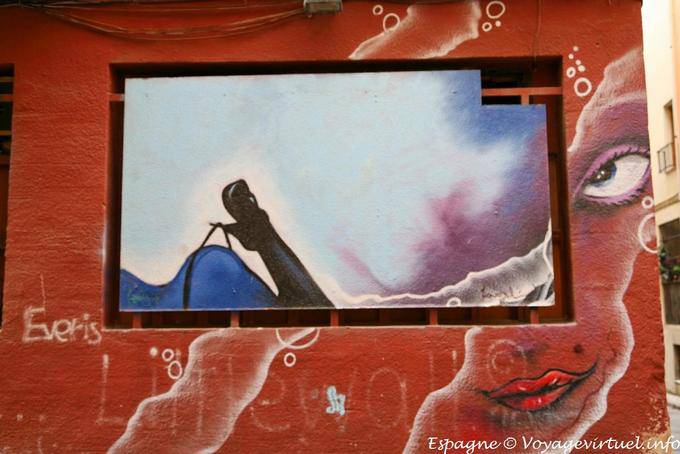 Valencia, peinture des murs - Espagne