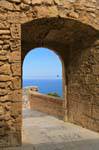Murailles et vue sur mer, Castillo Santa Barbara, Alicante, Espagne.