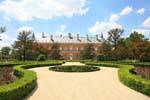 Façade est du Palacio Real, Jardin del Parterre, Aranjuez, Espagne.