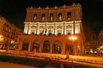 Teatro Real vu de nuit, Opera, Madrid, Espagne.