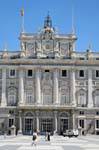 Entrée principale depuis la Callé Bailén, Palacio Real, Madrid, Espagne.