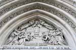 Fronton de l'église, Santa Cruz, Madrid, Espagne.