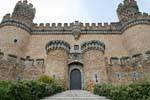 Manzanares el Real, façade princicpale du château du XVéme siècle, Espagne.