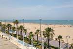 Valencia, plage de la Malvarrosa, Espagne.