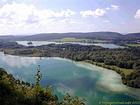 Vue panoramique sur les lacs du Grand Maclu et d'Ilay, Jura - Franche-Comté, France.