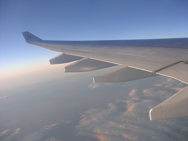 A partir du hublot de l'avion
