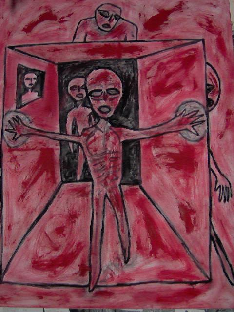 Composition rouge
huile sur toile 130x97 cm
