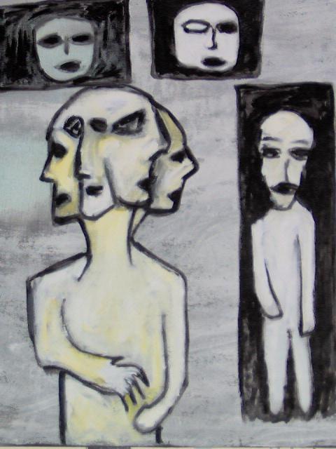Homme aux visages multiples
huile sur toile 81x65 cm
