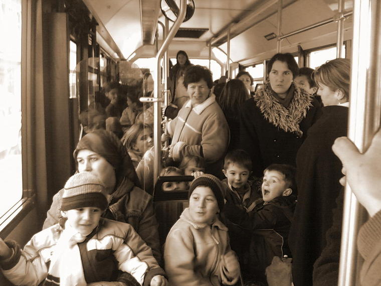 Dans l'autobus
