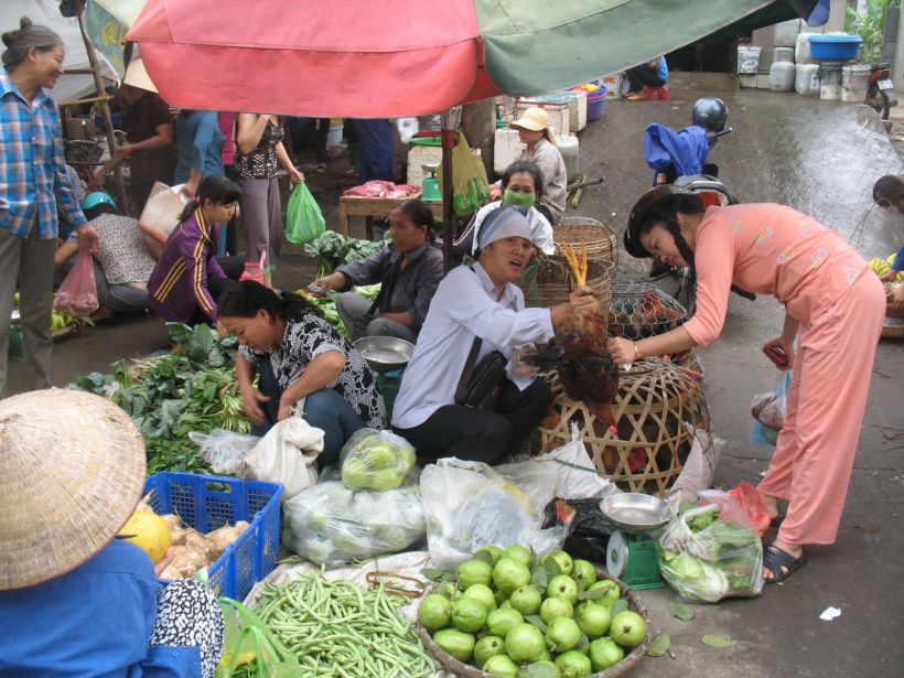 Marché paysan au Vietnam
