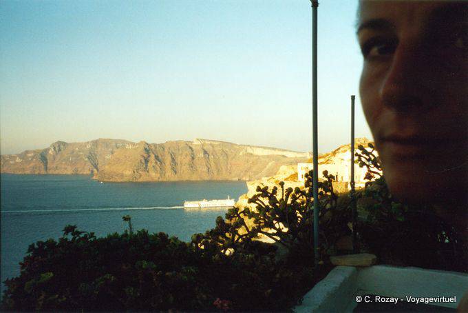 Santorin, ferry en partance - Grèce