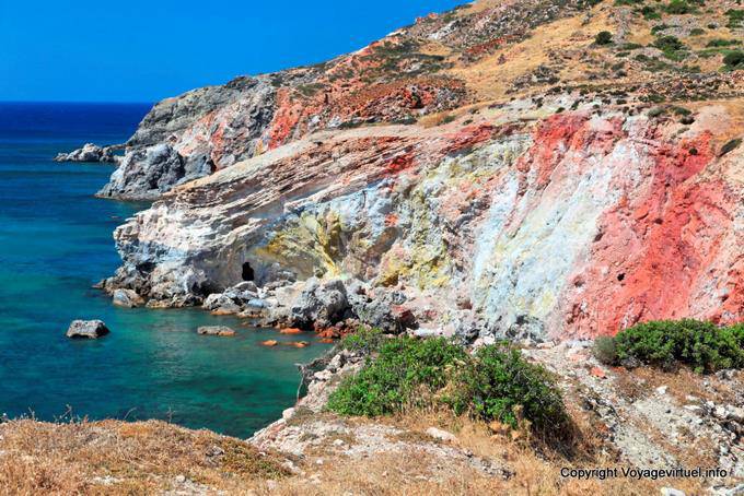 Milos, Paleohori, falaises colorées - Grèce