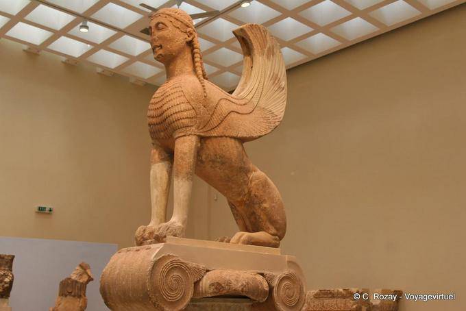 Naxian Sphinx ailé, Musée de Delphes - Grèce