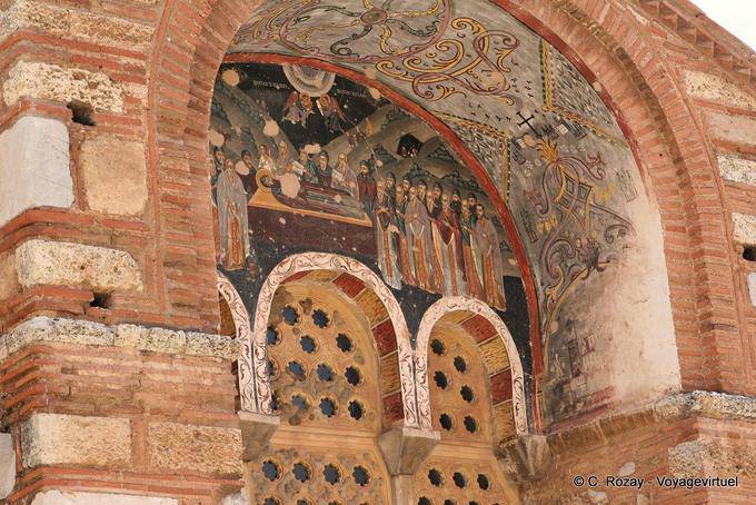 Fronton de l'église Theotokos, Monastère d'Osios Loukas - Grèce