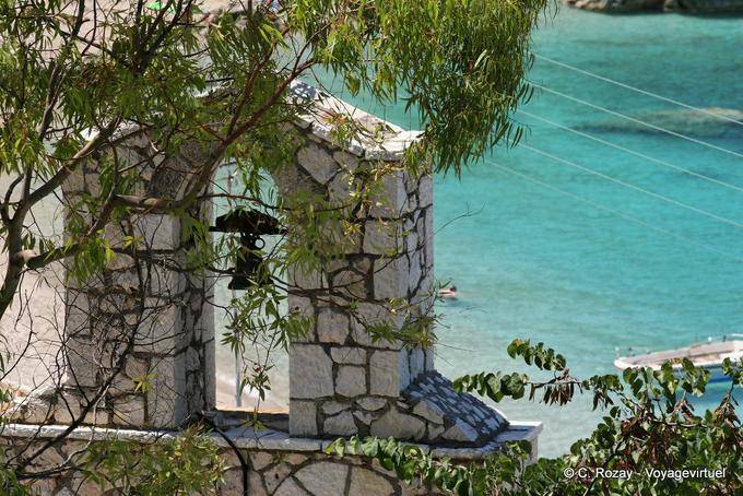 Clocher sur mer Aghios Nikitas Lefkadas Leucade - Grèce