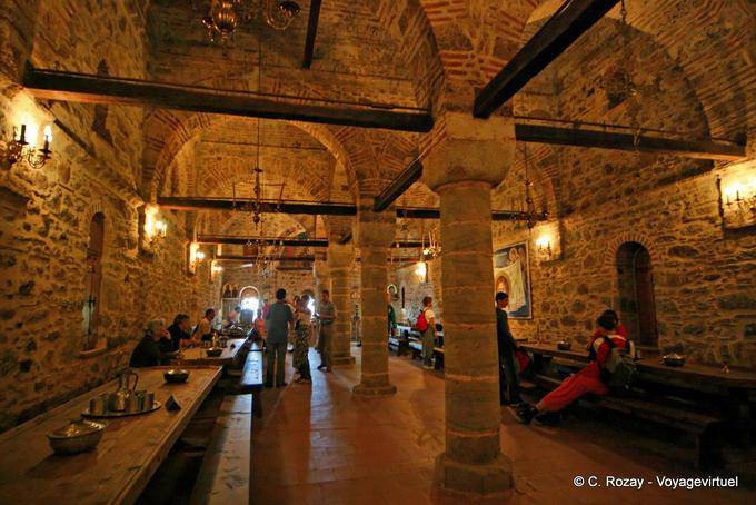 Réfectoire du monastère du Grand Météore ou de la Transfiguration, Les Météores - Grèce