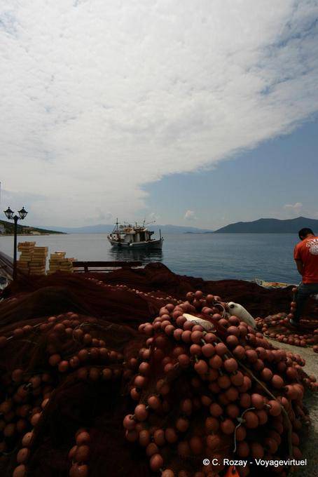 Filets de pêche, Trikeri, Agia Kyriaki - Grèce