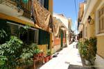 Rue de Lefkada, Grèce.