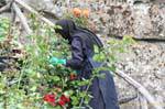 La bonne soeur aux roses, Monastère Agios Stefanos, Les Météores, Grèce.