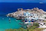 Milos, Firopotamos, vue sur village, Grèce.