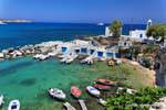 Mandrakia, panorama sur le petit port, Milos, Grèce.