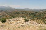 Panorama sur les vestiges du palais des Atrides, Mycènes, Grèce.
