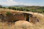 Restes d'un tholos circulaire, Mycènes, Grèce.