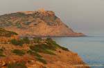Panorama au couchant sur le Cap Sounion, Attica, Grèce.