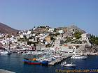 Panorama sur le port, Hydra, Grèce.