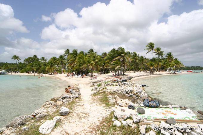 Digue entre l'anse Bourdel et l'anse Accul, plage de la Caravelle, Sainte-Anne - Guadeloupe