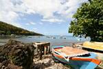 Bateaux nichés dans le mouillage anticyclonique de l'Anse-à-la-Barque, Guadeloupe.