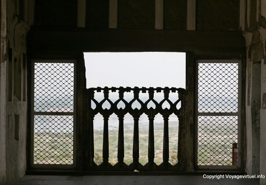 Agra Fort Rouge balustre sur riviere 122