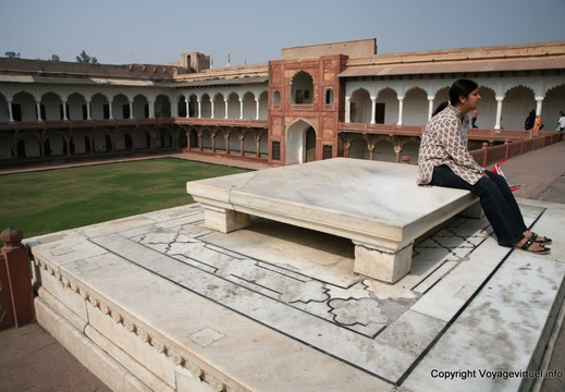 Agra Fort Rouge diwan i khas place du trone 77