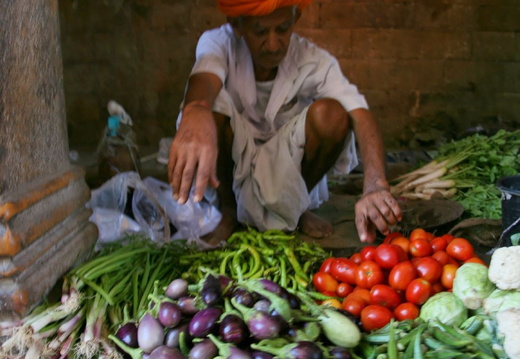 Jaisalmer Amar Sagar gate marchand de legume 10