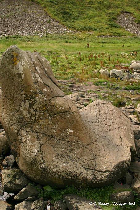 The Giant's Boot, bloc de pierre à la forme tourmentée, Chaussée des Géants - Irlande du Nord