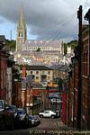 Cathédrale St Eugene depuis la Harvey Street, Londonderry, Derry, Irlande du Nord.