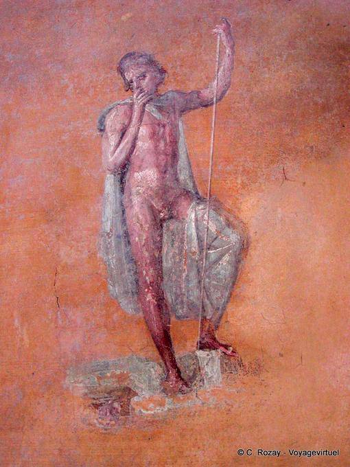 Peinture de Pompéi, Narcisse, casa del Sacello di Achille o Sacello Iliaco - Italie