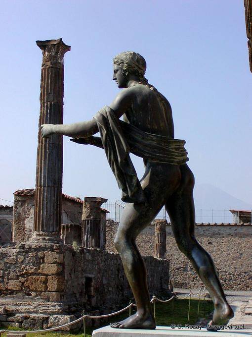 Apollon, bronze vue de profil, Pompéi - Italie