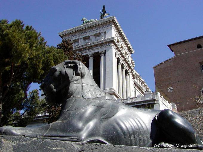 Autre vue sur le lion d'Egypte, Capitole, Rome - Italie
