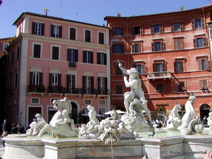 La Fontaine Neptune, piazza Navona, Rome - Italie